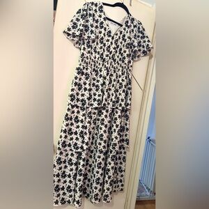 Grace Karin Tiered Dress with Black Floral Print XL